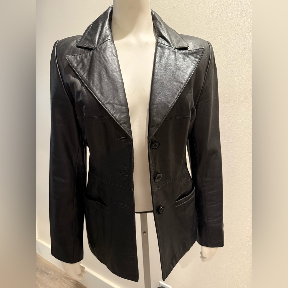 Bebe Women's Sleek Black Leather Jacket